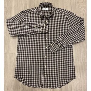 Bird Dog Bay Button Down Shirt Mens Medium Purple Green Tartan Plaid Casual‎ M